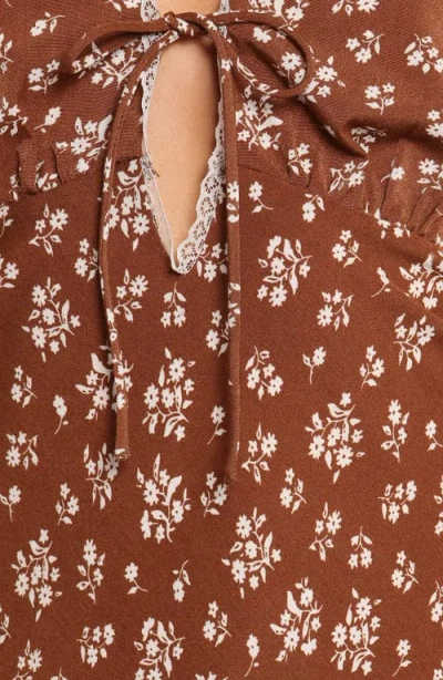 Petal And Pup Petal & Pup Jackson Floral Print Maxi Dress In Brown