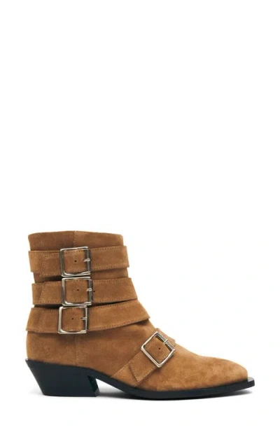 Alohas Eras Buckle Strap Bootie In Brown