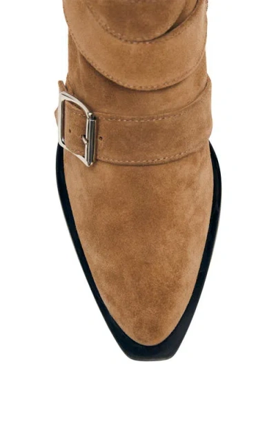 Alohas Eras Buckle Strap Bootie In Brown