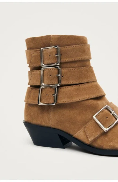 Alohas Eras Buckle Strap Bootie In Brown