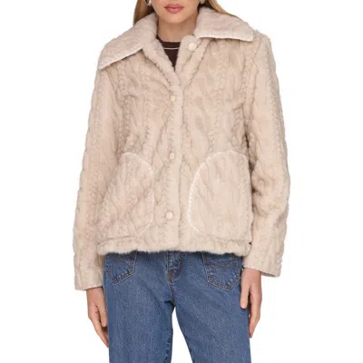 Avec Les Filles High Pile Fleece Jacket In Neutral