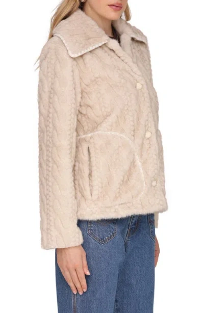 Avec Les Filles High Pile Fleece Jacket In Neutral