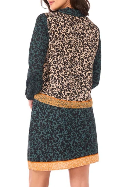 Vince Camuto Printed Blouse In Burgundy