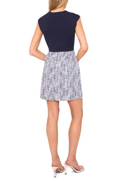 Ted Baker Cap Sleeve Crewneck Tweed Mini Dress In Blue