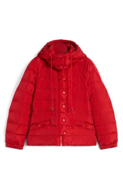 Weekend Max Mara Sax Quilted Down Water Repellent Short Jacket In Red