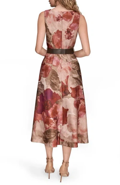 Donna Karan Women's Floral Belted Dress In Multi