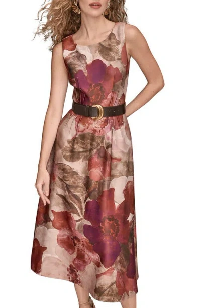 Donna Karan Women's Floral Belted Dress In Multi