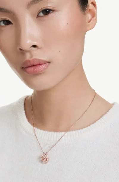 Swarovski Swan Pendant In Pink