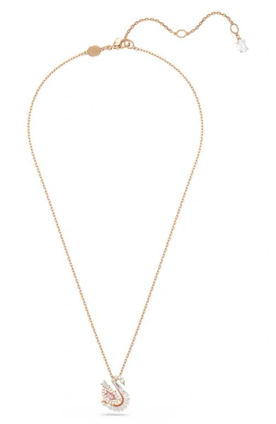 Swarovski Swan Pendant In Pink