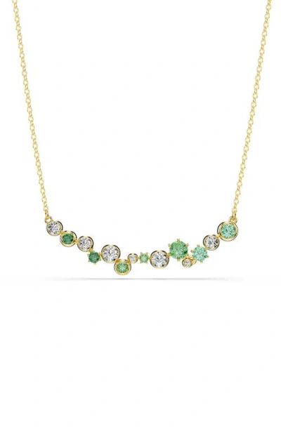 Swarovski Constella White & Green Crystal Collar Necklace, 14.87-18.87 In Gold