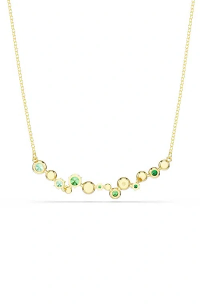 Swarovski Constella White & Green Crystal Collar Necklace, 14.87-18.87 In Gold