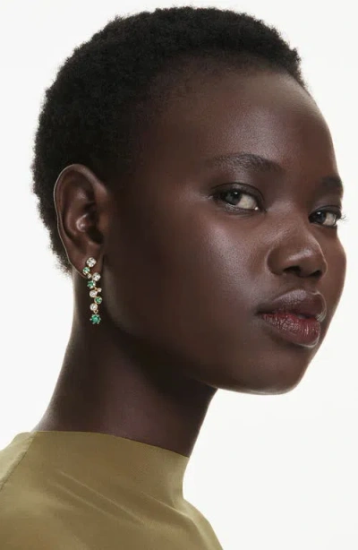 Swarovski Constella Mixed Cuts Drop Earrings In Gold