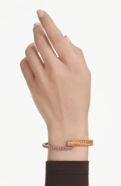 Swarovski Swaroski Matrix Gold-tone Plated Bangle In Gold