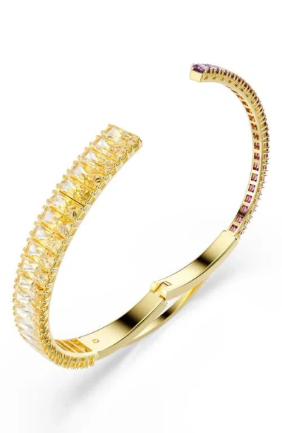 Swarovski Swaroski Matrix Gold-tone Plated Bangle In Gold