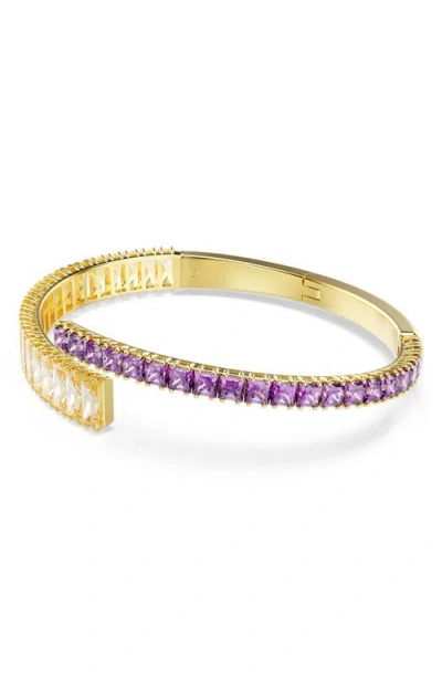 Swarovski Swaroski Matrix Gold-tone Plated Bangle In Gold