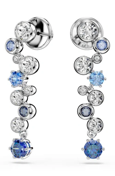 Swarovski Constella Rhodium Plated Drop Earrings In Metallic