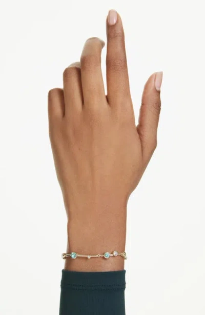 Swarovski Constella White & Green Crystal Flex Bracelet In Gold