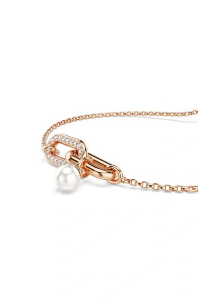 Swarovski Constella Pave Link & Pearl Slider Bracelet In Multi