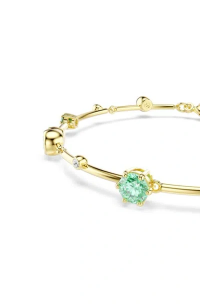 Swarovski Constella White & Green Crystal Flex Bracelet In Gold