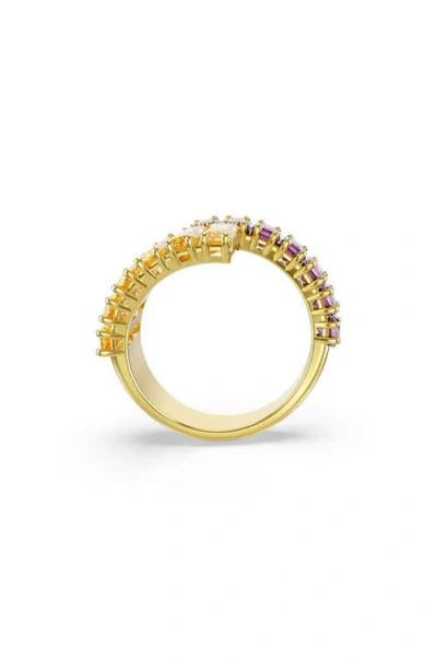 Swarovski Multicolored Gold-tone Plated Matrix Ring In Gold