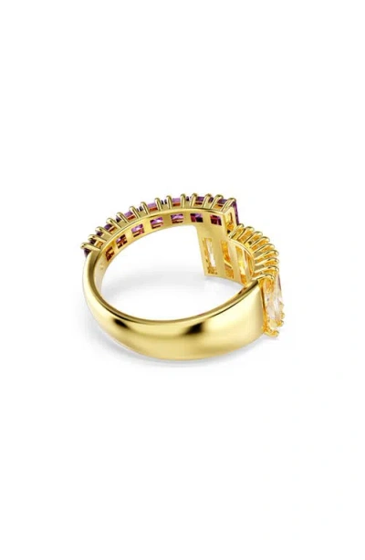 Swarovski Multicolored Gold-tone Plated Matrix Ring In Gold