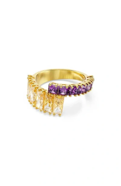 Swarovski Multicolored Gold-tone Plated Matrix Ring In Gold