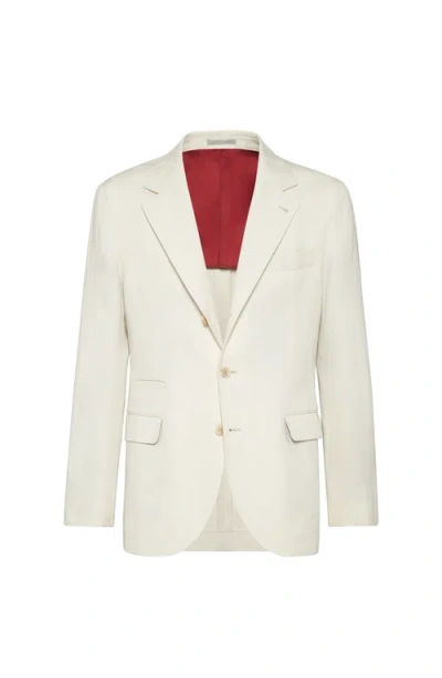 Brunello Cucinelli Chevron Deconstructed Blazer In Neutral