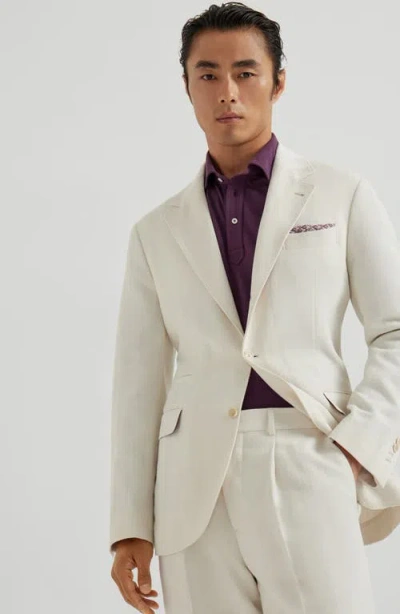 Brunello Cucinelli Chevron Deconstructed Blazer In Neutral