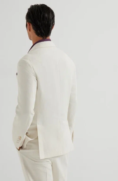 Brunello Cucinelli Chevron Deconstructed Blazer In Neutral