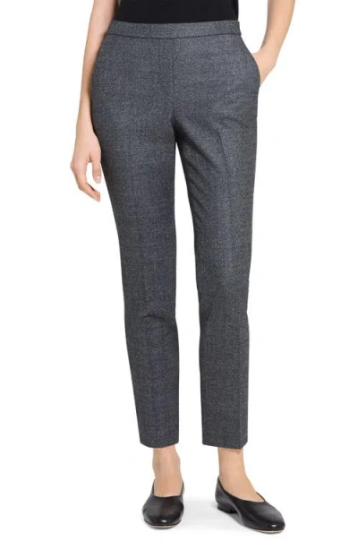 Theory Treeca Pull-on Virgin Wool Ankle Pants In Black