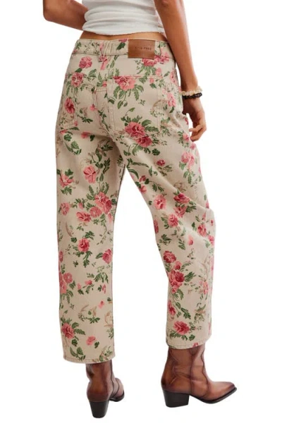Free People We The Free Deep Trance Mid Rise Printed Jeans In Wallpaper In Multi