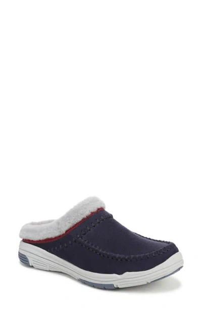 Ryka Rykä Arrow Faux Fur Trim Mule In Blue