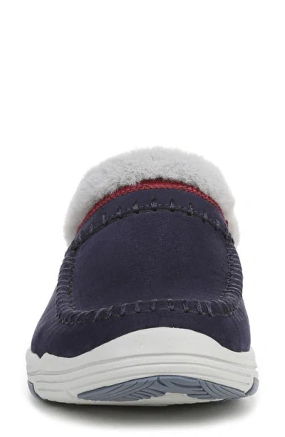 Ryka Rykä Arrow Faux Fur Trim Mule In Blue