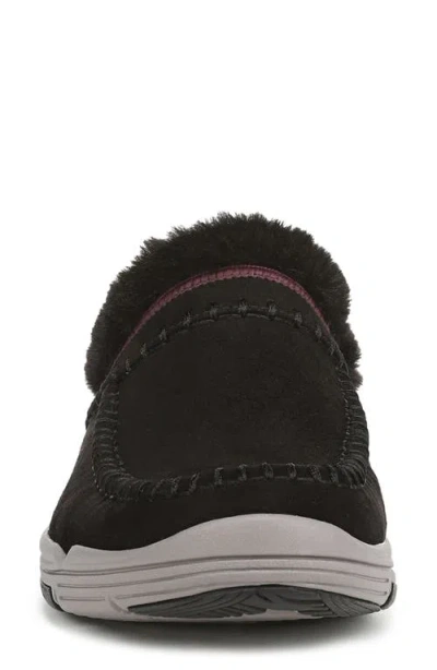 Ryka Rykä Arrow Faux Fur Trim Mule In Black