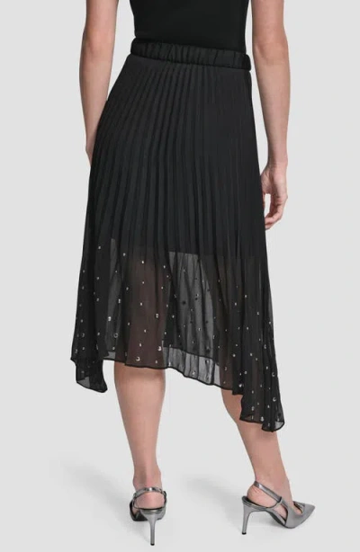 Dkny Women's Pleat Detail Pull On Midi Skirt In Black