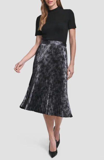 Dkny Women's Pleat Detail Midi Skirt In Black