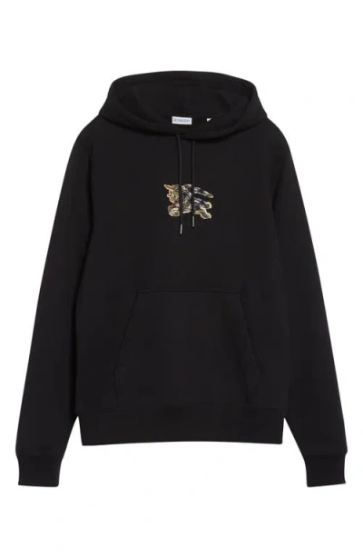 Burberry Simon Hoodie With Front Pocket And Hood In Black