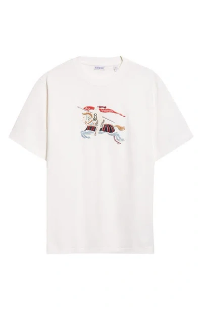 Burberry Ryan Ekd Embroidered Cotton T-shirt In Gray