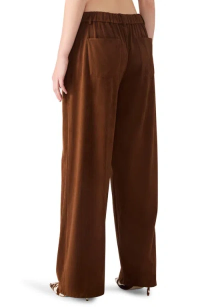 Steve Madden Alysia Faux Suede Drawstring Pants In Brown
