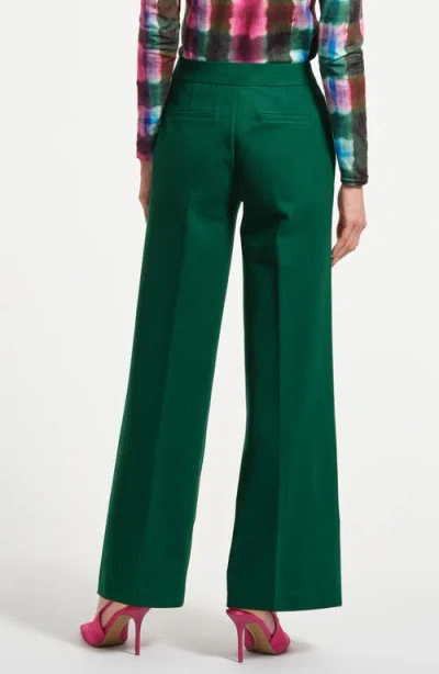 Isaac Mizrahi New York Wide Leg Ponte Pants In Green