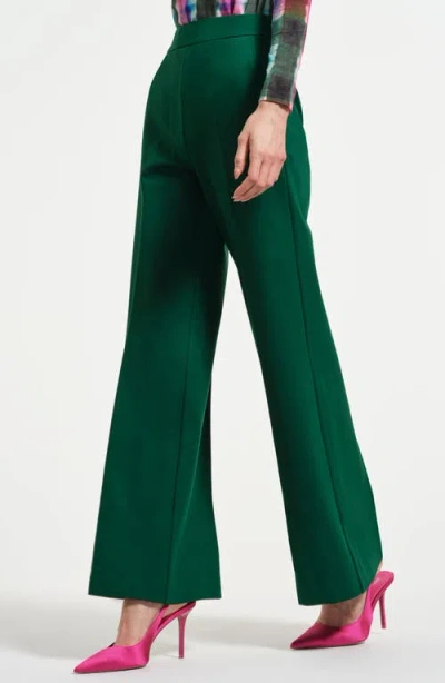 Isaac Mizrahi New York Wide Leg Ponte Pants In Green