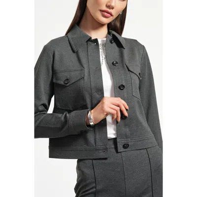 Isaac Mizrahi New York Crop Ponte Jacket In Gray