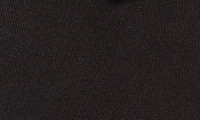 Isaac Mizrahi New York Satin Trim Peter Pan Collar Stretch Cotton T-shirt In Black