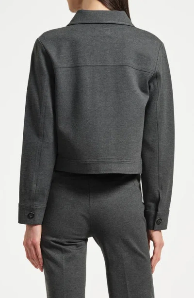 Isaac Mizrahi New York Crop Ponte Jacket In Gray