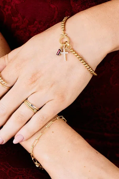 Mint & Lily Cross Charm Birthstone Bracelet