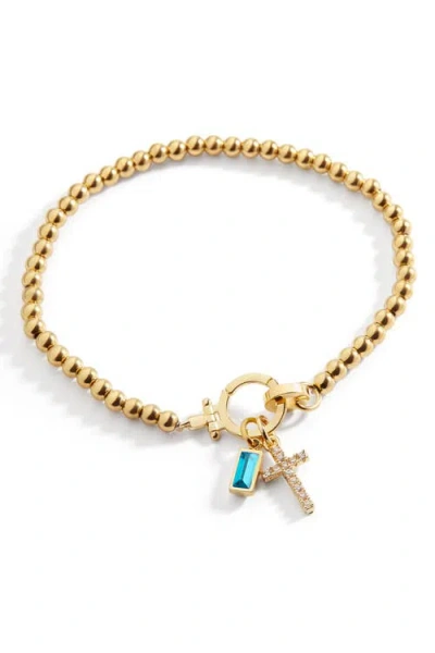 Mint & Lily Cross Charm Birthstone Bracelet
