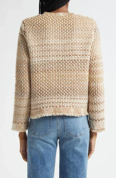 Veronica Beard Womens Desert Khaki Multi Sariyah Fringed-trims Cotton-blend Jacket In Neutral