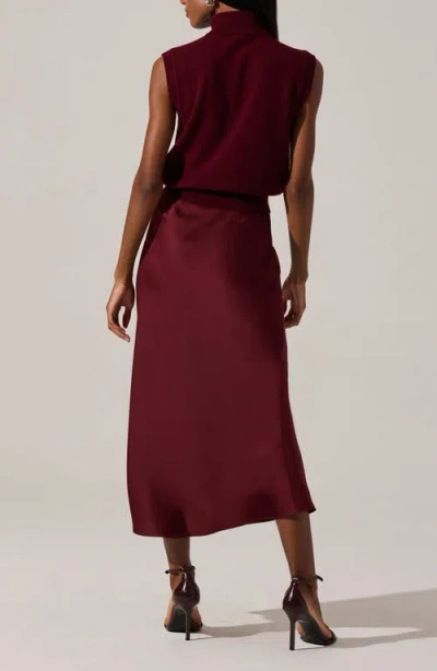 Astr The Label Avah Turtleneck Wool Blend Sweater Vest In Burgundy