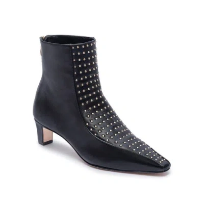 Bernardo 50mm Esme Pointed-toe Studded Ankle Boots In Black