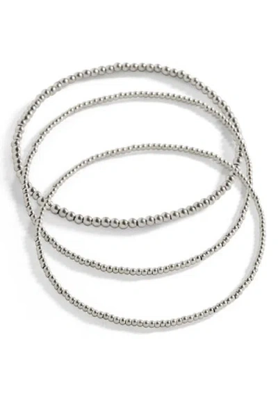 Mint & Lily 322 Beaded Stacking Set Bracelet In Silver